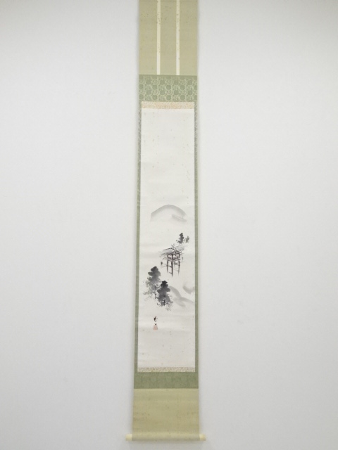 JAPANESE HANGING SCROLL / HAND PAINTED / SCENERY / ARTISAN WORK